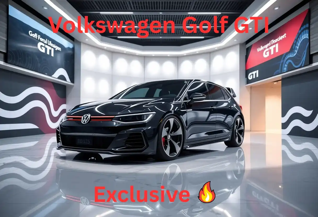 Volkswagen Golf GTI 2025 in showroom – exclusive hot hatchback display